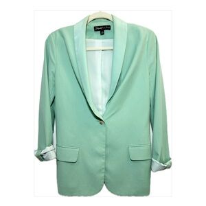 Elizabeth and James Silk Relaxed Fit Blazer Size 6 Mint Green